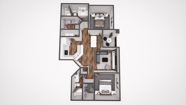 2 Beds • 2 Bath 1044 floor plan
